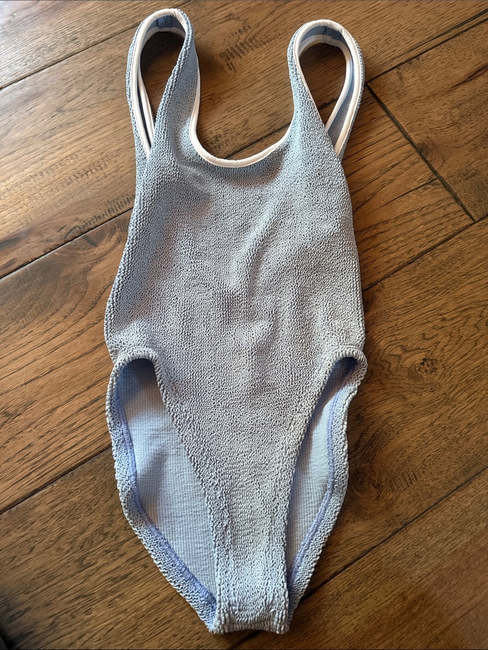 Hunza G Light Lavender Textured One-Piece Swim Bodysuit